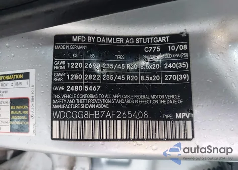 2010 Mercedes-Benz Glk 350 4Matic из США, поврежденный, VIN WDCGG8HB7AF265408